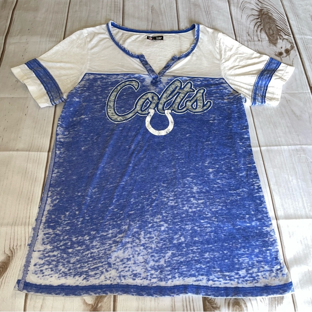 NFL Team Apparel Indianapolis Colts Women’s Burn Out T-Shirt size Large Football